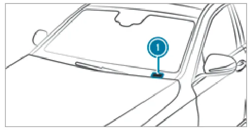 Где нанесён VIN / табличка — Mercedes-Benz E-класс, рисунок из руководства по эксплуатации