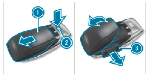 Как заменить батарейку — Mercedes-Benz E-класс, рисунок из руководства по эксплуатации