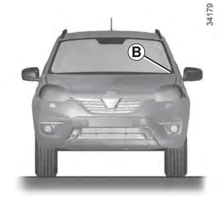 Где нанесён VIN / табличка — Renault Koleos, рисунок из руководства по эксплуатации