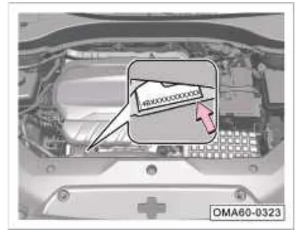 Где нанесён VIN / табличка — GAC GS8, рисунок из руководства по эксплуатации